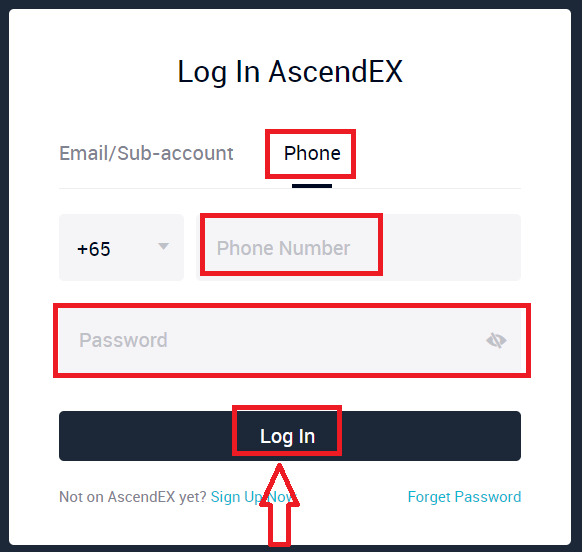 Giunsa ang Pag-sign in ug Pag-withdraw sa Crypto gikan sa AscendEX