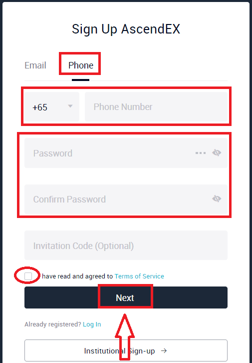Tilin luominen ja rekisteröityminen AscendEXiin